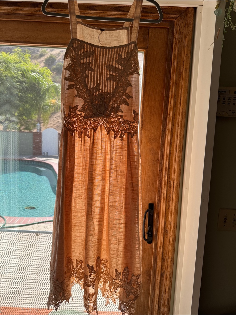 Free People Cream Embroidered Dress